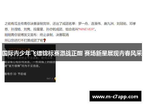 国际青少年飞镖锦标赛激战正酣 赛场新星展现青春风采